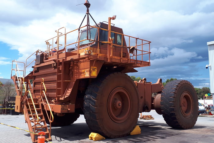 Cat 785B Off Highway Truck being dismantled
