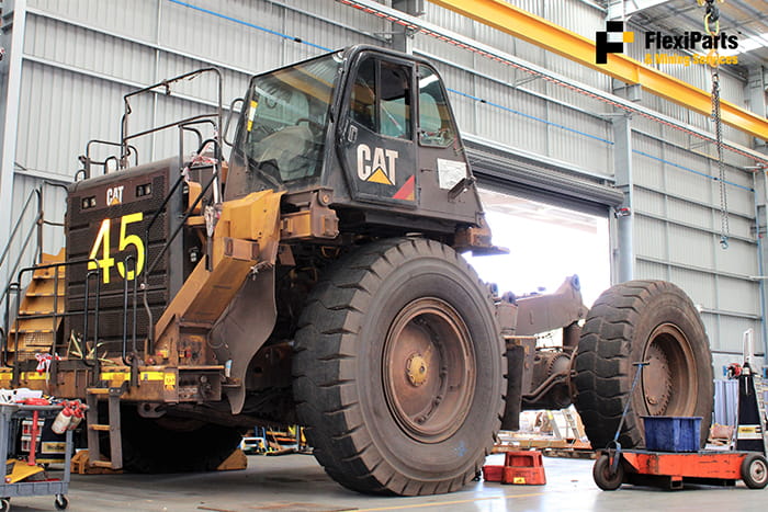Cat 777g being dismantled