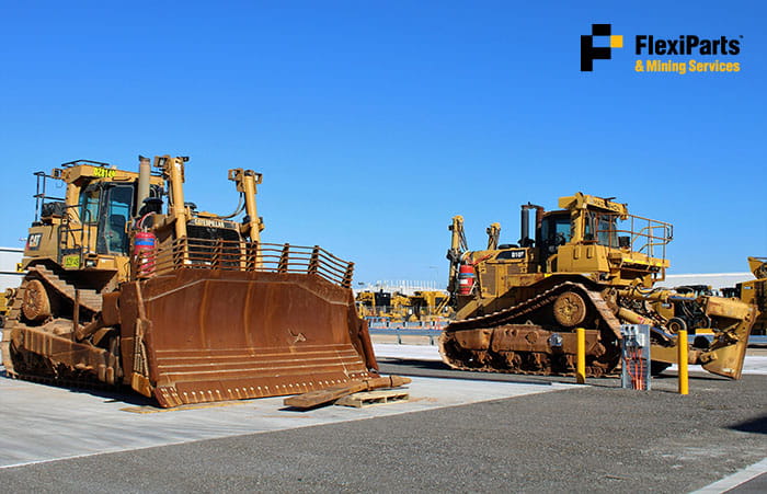 Two Dozers being dismantled in July 2022